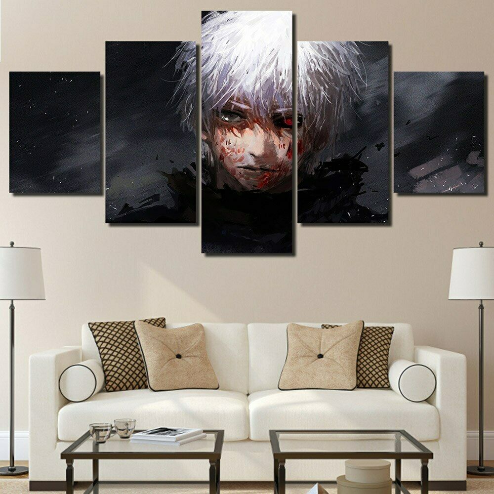 5Pcs Japanese Tokyo Anime Decor 5 Pieces Poster HD Print No Framed Modern Abstract Pictures Paintings Art Home Decor 5 Panel
