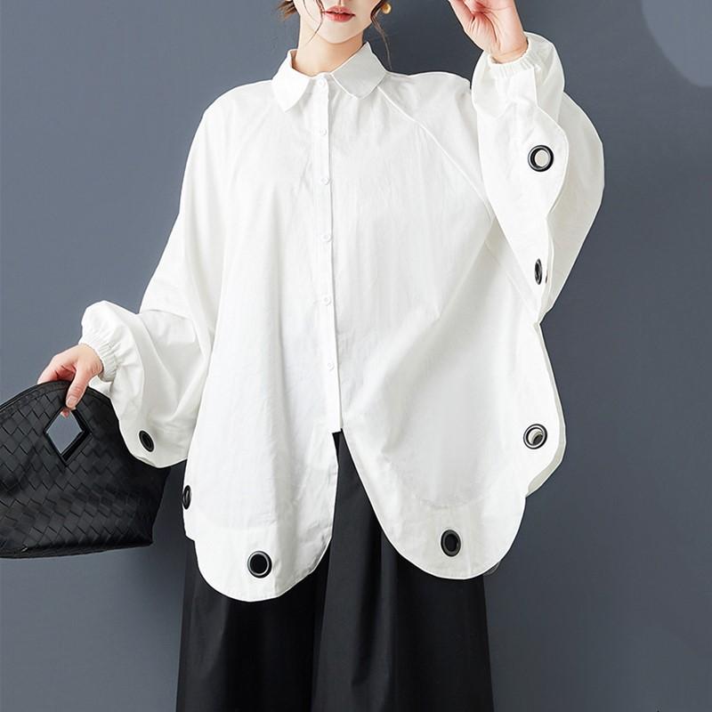 Long Sleeve Oversized Shirts & Blouses for Blouse Casual Loose Spring Autumn Tops Women Button Up Shirt