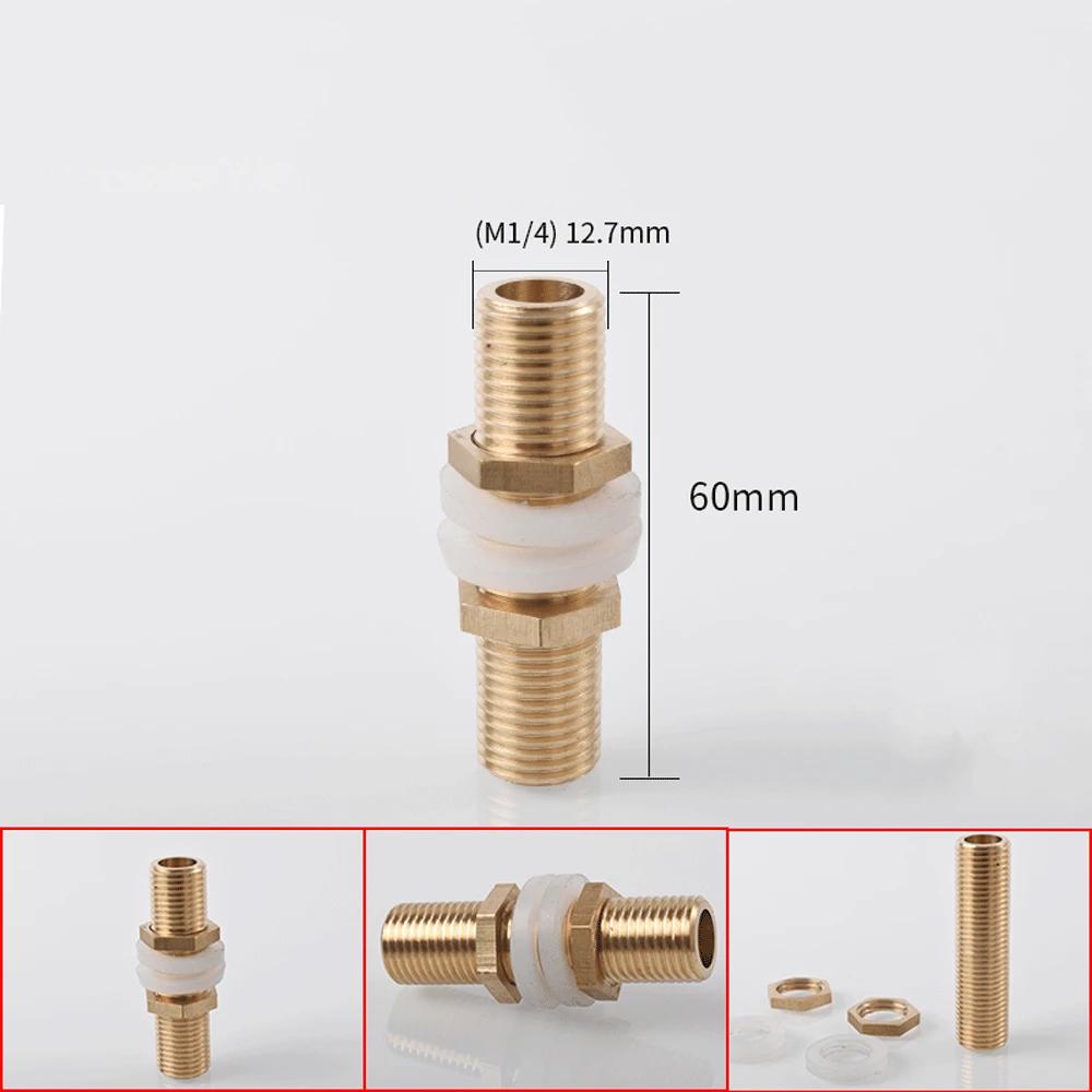 1/8" 1/4" 3/8" 1/2" 3/4" BSPP Male Full Thread Barrel Nipple Bulkhead Brass Connector Water Tank Fitting