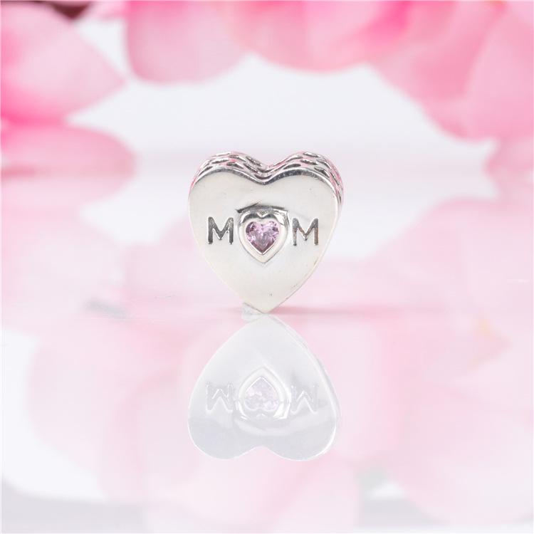 S925 Sterling Silver European American DIY Bracelet Beaded Accessories - Mother s Love Beads Loose Beads