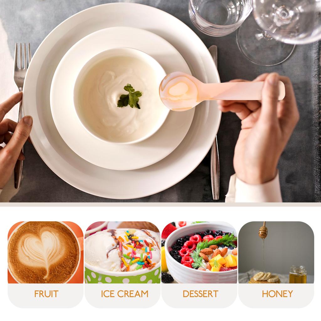 3 Pcs Pearl Mother Caviar Spoon Handmade Shell Dessert Spoons Small Soup Spoons Clear Food Spoons Household Kitchen Dining Tools