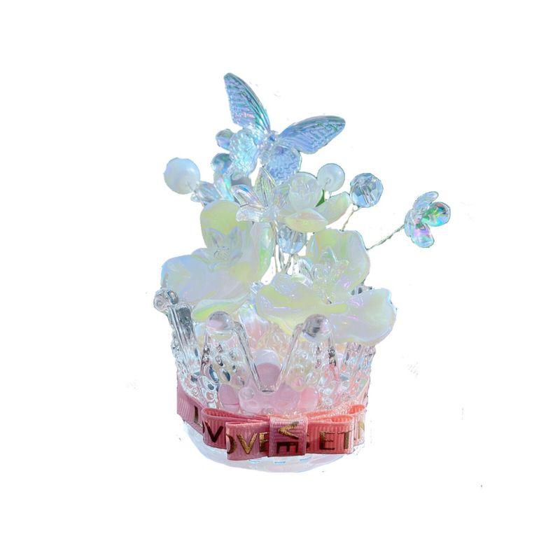 Treasure Butterfly Ornament with Fragrance, Pearl, and Rhinestone Car Aroma Diffuser Stone Perfume Ornament for Car Dashboard Decoration