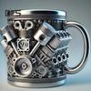 Handmade Coffee Cup V8 Engines Mug for Car Lovers Large Capacity Tea Cup Hot Beverage Mug for Home Office