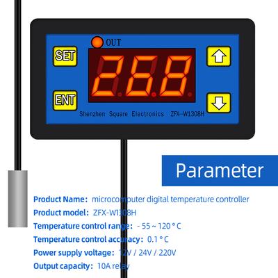 ZFX-W1308H Μικροϋπολογιστής Ελεγκτής Θερμοκρασίας Ψηφιακός Θερμοστάτης -55~120 ℃ Έξυπνος Ελεγκτής Χρόνου Ηλεκτρονικός Έλεγχος Θερμοκρασίας