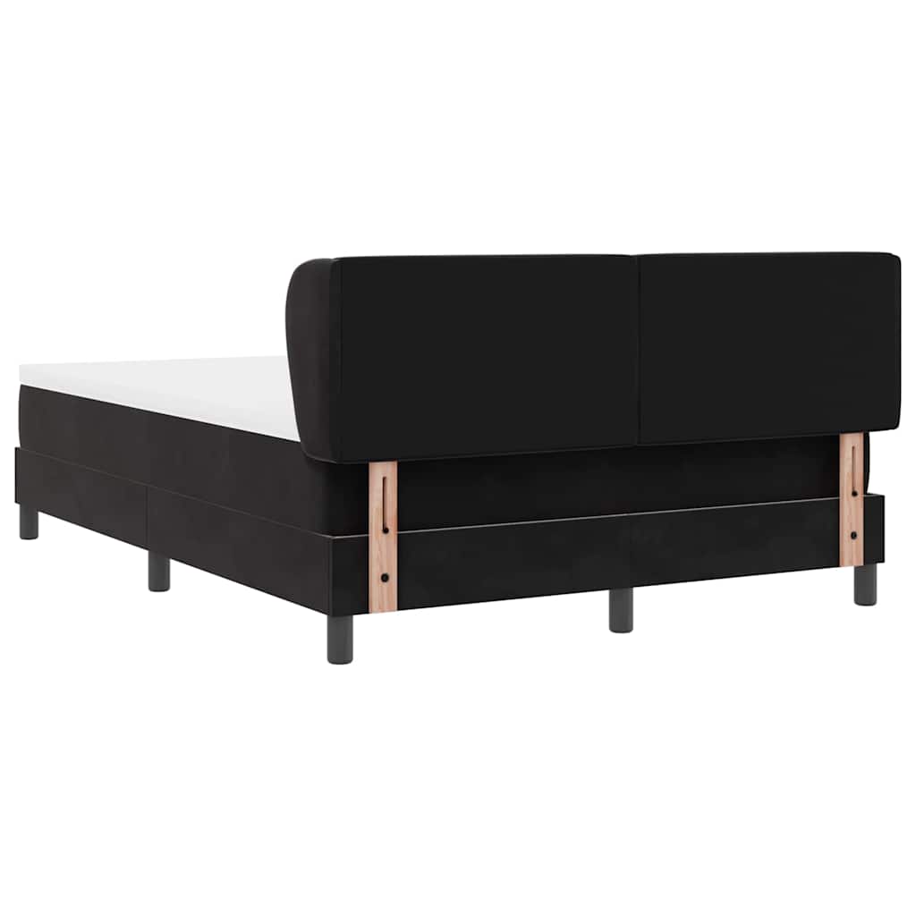 Box Spring Bed with Headboard Black 140 X 190 Cm Velvet
