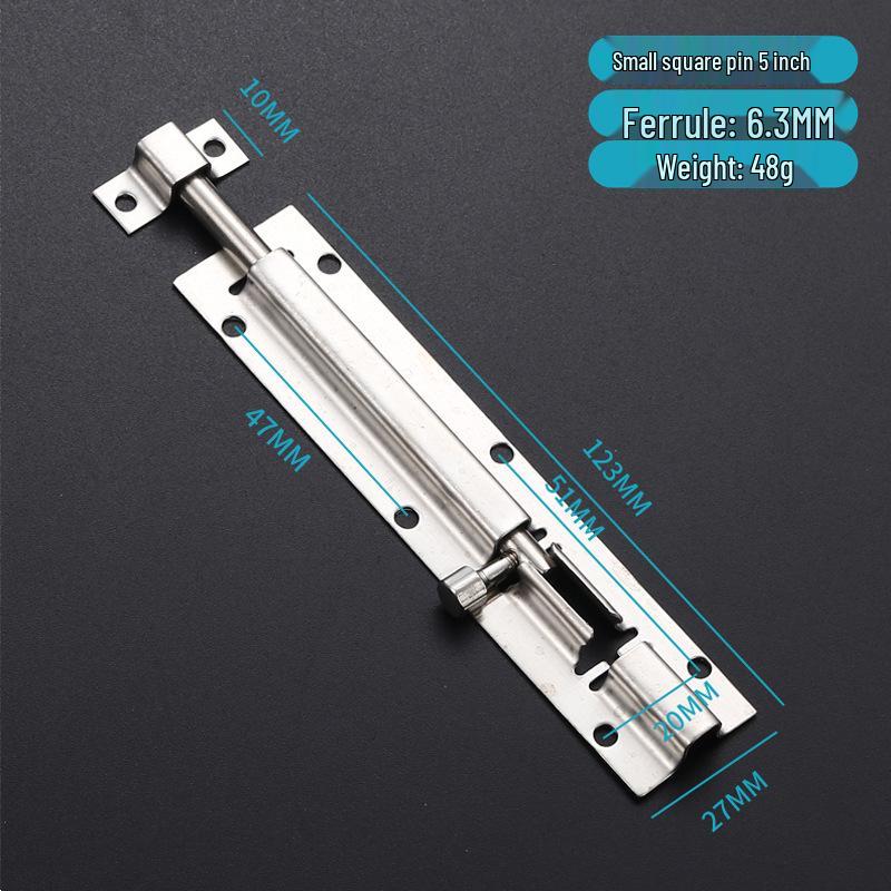 Thickened Stainless Steel Anti-Theft Door & Window Latch: Square Bolt for Cabinets & Doors, Surface-Mounted, Chinese Style