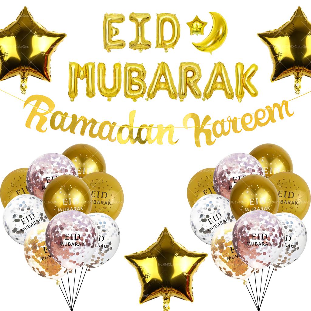 10ks/11ks/15ks/38ks/42ks Eid Mubarak Balónek Ramadanová Dekorace Pro Domov Pomoc Al-fitr Mubarak Kareem Párty Potřeby