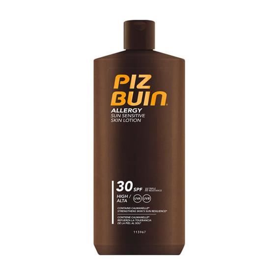 Piz Buin Allergy Lotion Spf30 High 400ml . Charakteristické rysy produktu : Tělo : SPF 15 a 30 Typ Pleti : Citlivá pleť