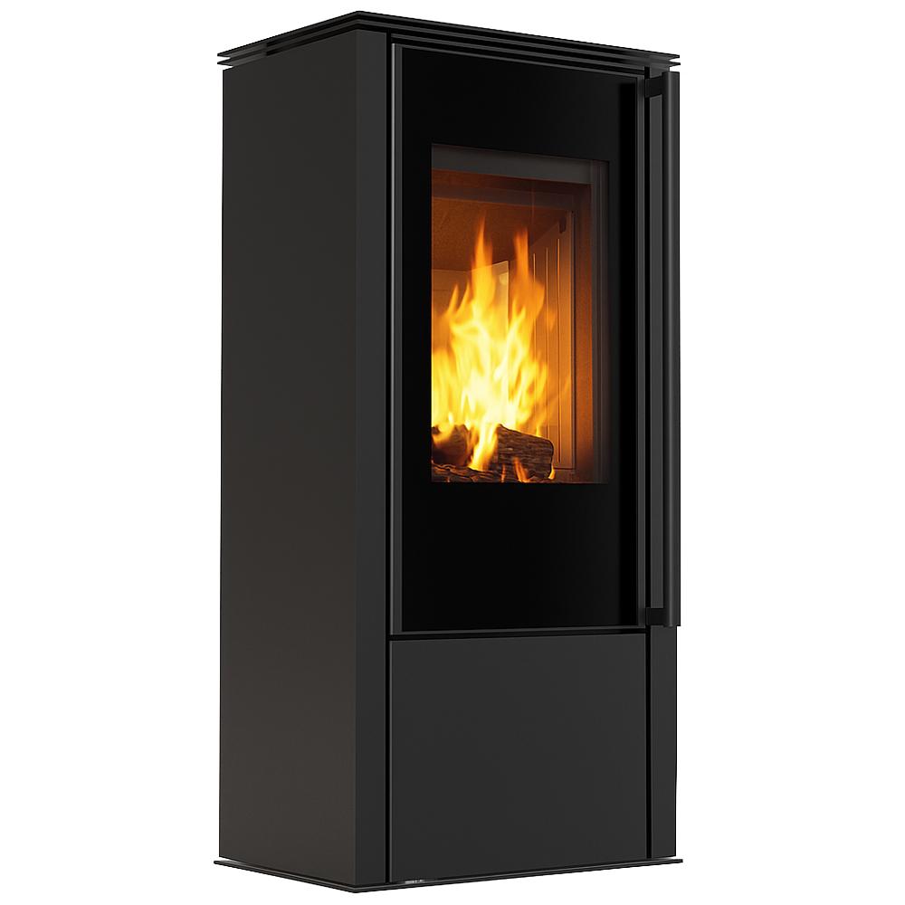 Wood burning steel stove KRATKI HATI Ø 150 5,5 kW black thermotec