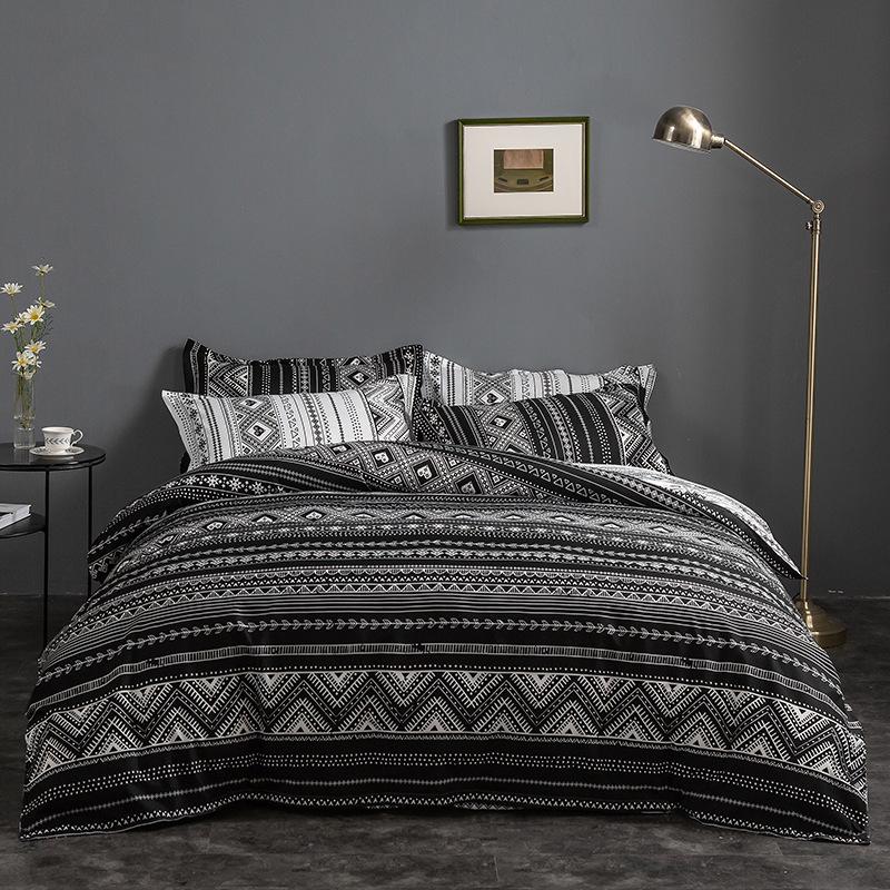 Set Copripiumino Queen Size In Cotone 100% Quilta - Stile Bohémien 3 Pezzi Con 2 Federe, Bianco/Grigio/Marrone, Morbido Per Tutte Le Stagioni
