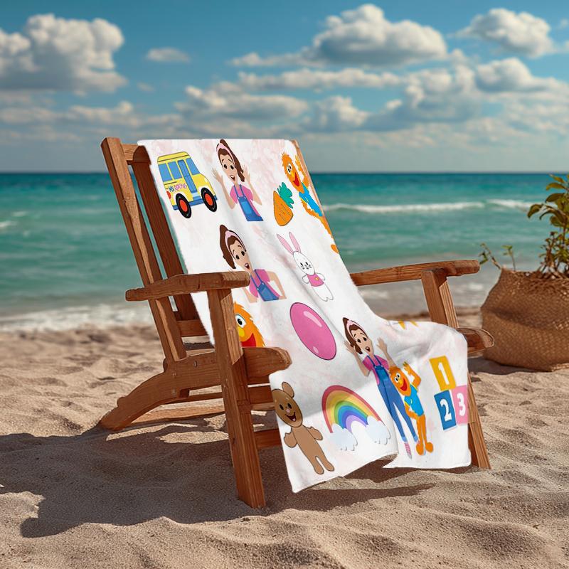 Ultra-Soft Beach Towel with Ms. Rachel Theme,Ideal for Pool - Camping, Diving - Perfect Travel Essential, Vibrant Beach Towel.