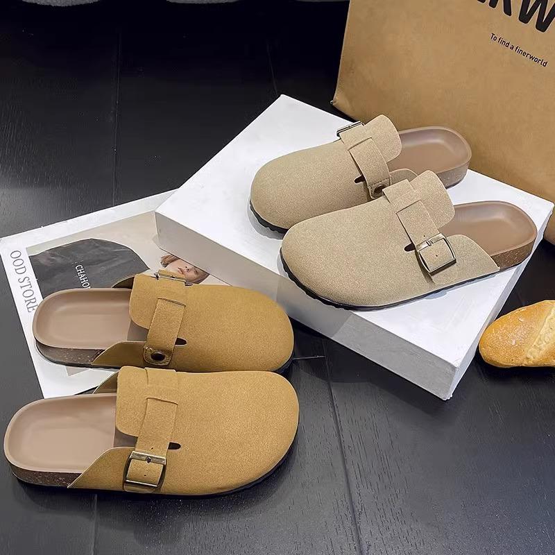Birken shoes retro bag head half slippers women's 2025 spring and summer new outer wear one pedal lazy casual Birken shoes