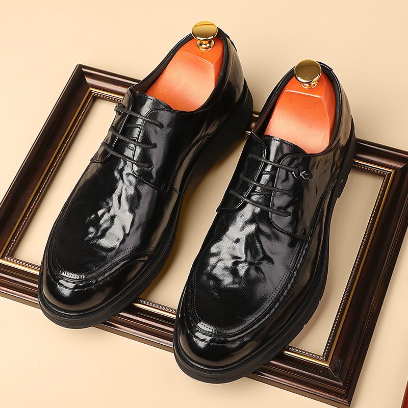 Leather Shoes Men's Leather Breathable New Business Dress Casual Autumn Men's British and Korean Version Pointed Groom Wedding Shoes