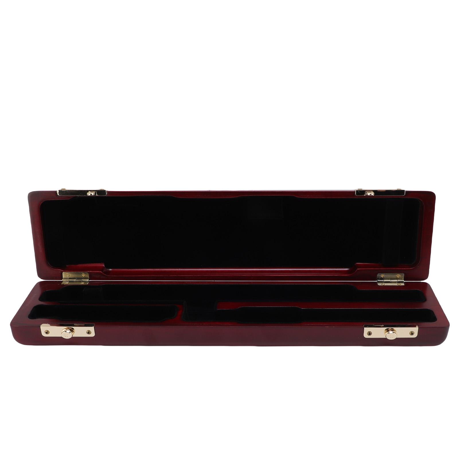 17 Hole Flute Storage Case Wooden Flute Protective Box Soft Velvet Lining Slide Buckle Lock