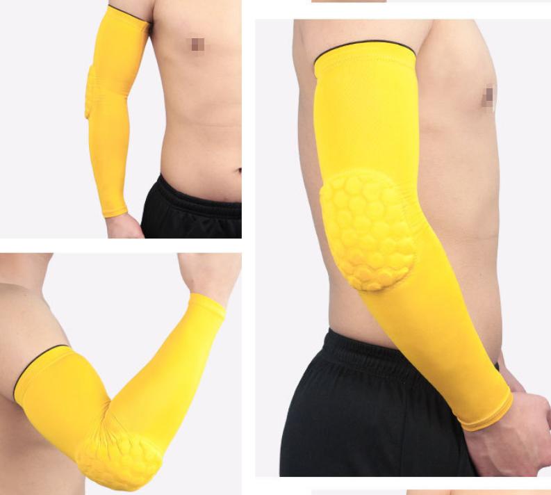 Honeycomb Anti-collision Elbow Protection Outdoor Sports Sleeve-Polyester Sun Protection Unisex Summer Cycling Basketball Arm