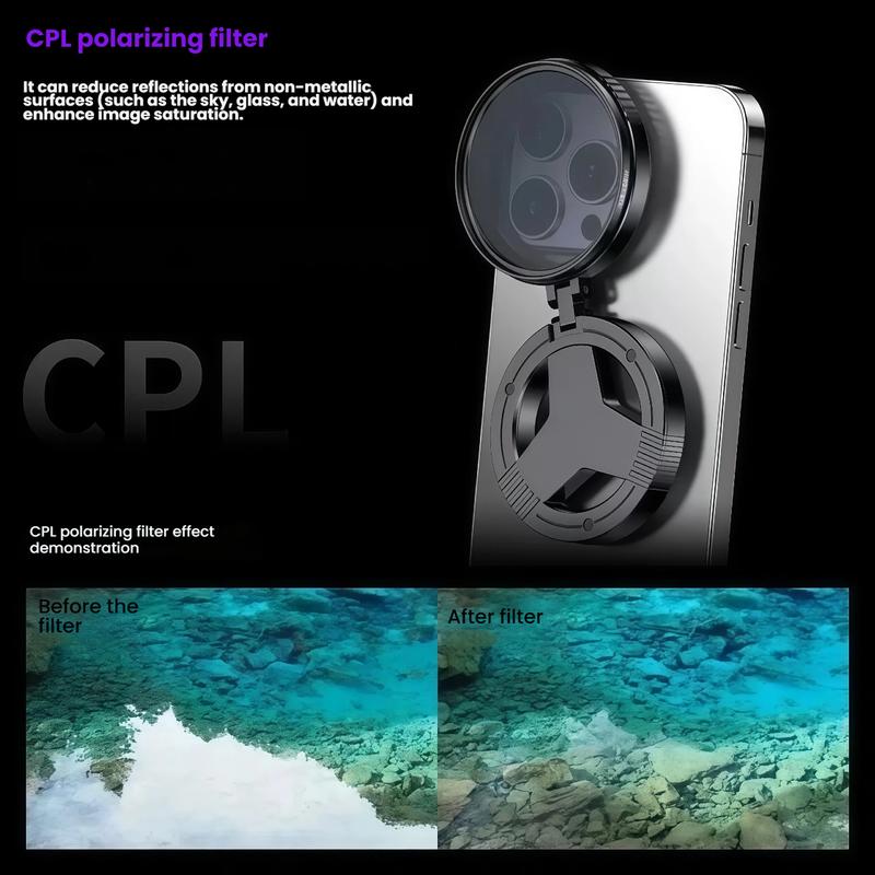 Lente CPL Polarizador Magnético HD para Teléfono Antirreflejos Recubrimiento Óptico Filtro Fotografía Estrellada Polarizador para Fotografía Móvil