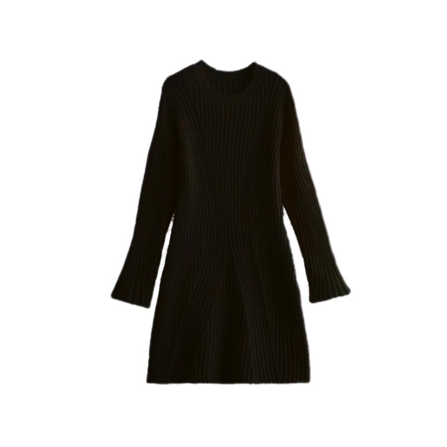 

Spring New Women s Fashion Ribbed Knit Dress M,knitted Dress,fashion,summer Dress,casual Dress L чорний