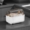 Dish Drainer with Cover [Large Capacity, Dustproof, No Assembly Required] Dish Storage Box with Tray, Multifunctional Dish Storage, Kitchen Storage, P