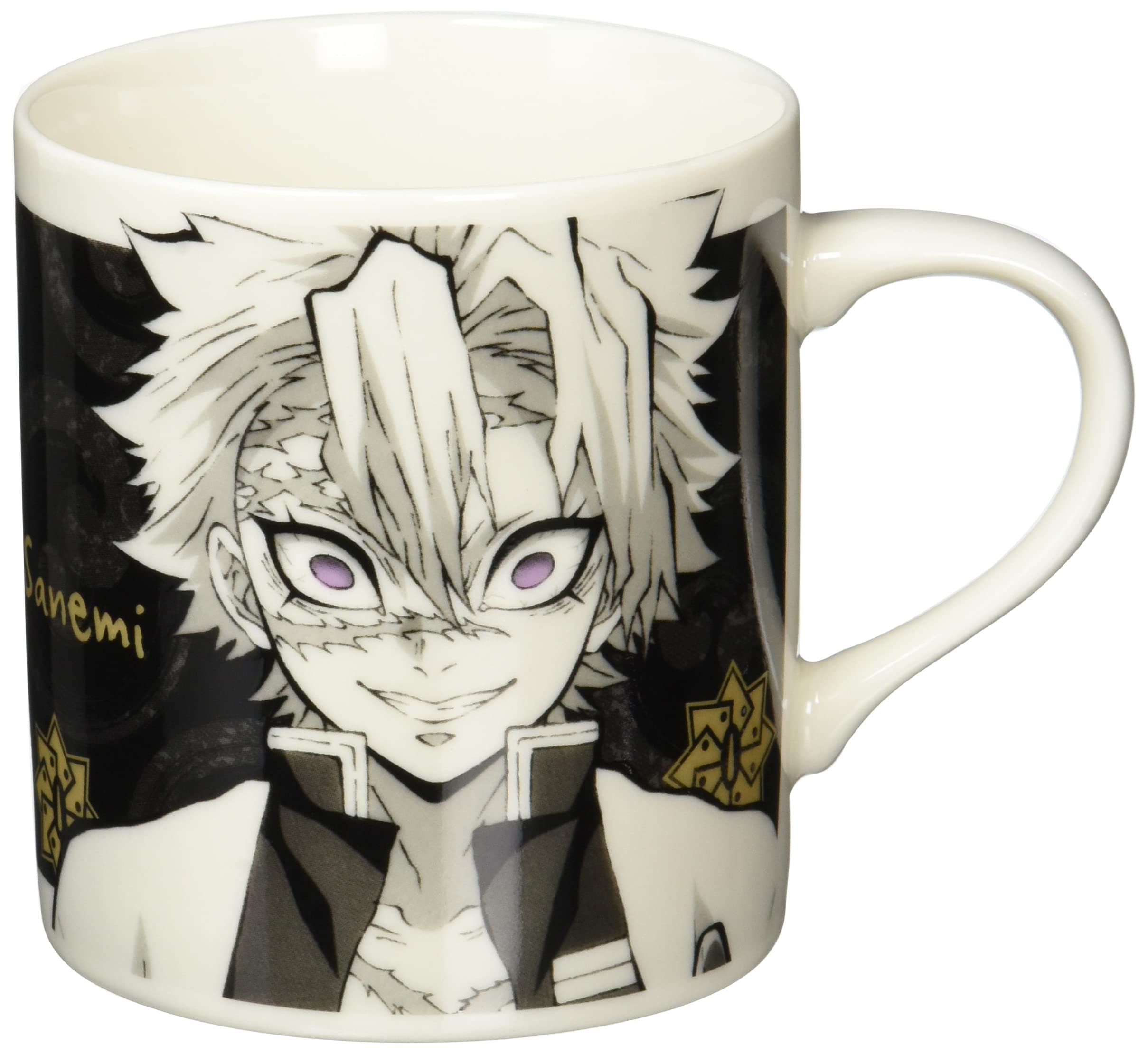 

Kimsei Pottery Demon Kimetsu no Yaiba Sanemi Shinazugawa 073142 Slayer Mug, Monochrome,