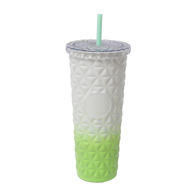 Shangqi 850ml Gradient Glass Lined Insulated Tea Bottle with Straw