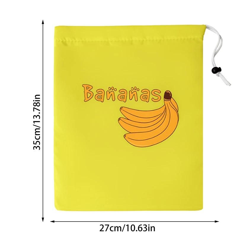 1/3pcs Fruit Vegetable Freshkeeping Bag Banana Storage Bag Vegetable Preservation Anti Ripening Insulated Drawstring Reusable