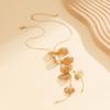 Elegant Ginkgo Leaf Tassel Earrings Exaggerated Jewelry Set Ginkgo Leaf Tassel Necklace  Girl