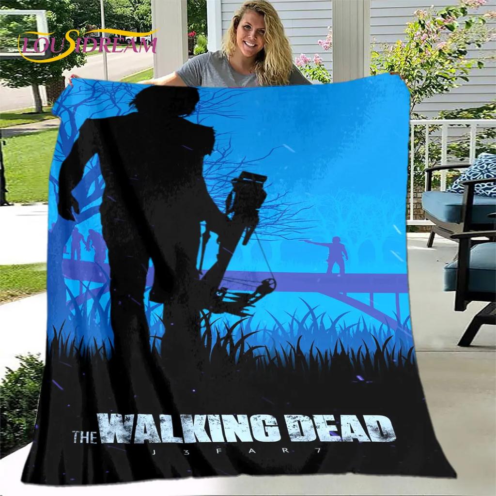 The Walking Dead Korku Yumuşak Peluş Battaniye, Flanel Battaniye Atmak Battaniye Oturma Odası Yatak Odası Yatak Kanepe Piknik Örtüsü Bettdecke
