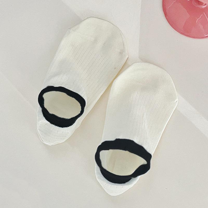Female Summer Thin Color Matching Shallow Mouth Invisible Non Slip Heel Socks