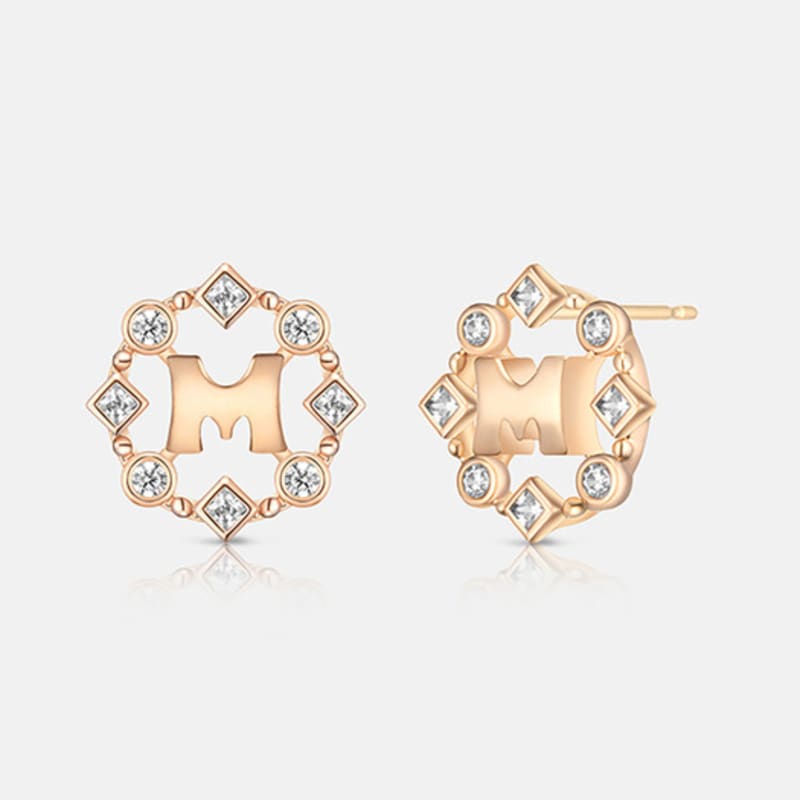 METROCITY JEWELRY M Basic Sterling Silver Rose Earrings A243SE9008RPA
