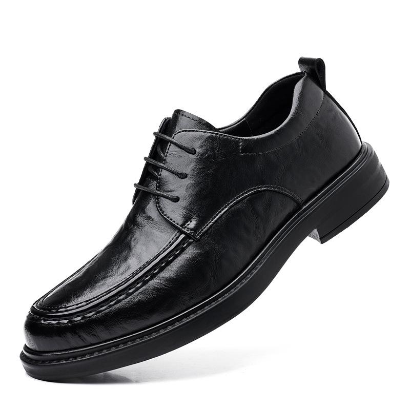 Leather shoes men's 2025 British business dress men's leather shoes casual height increase 8CM wedding groom shoes