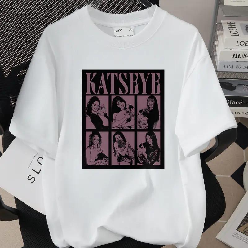 2026 Bestselling Korean Girl Group Katseye Printed Fan Concert Tshirt Short Sleeved Fashionable Casual Daily Fan Outfit Top