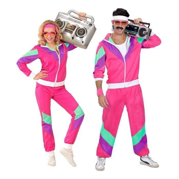Déguisement survêtement - WIDMANN - Fuchsia années 80 - Veste et pantalon - Mixte - Adulte