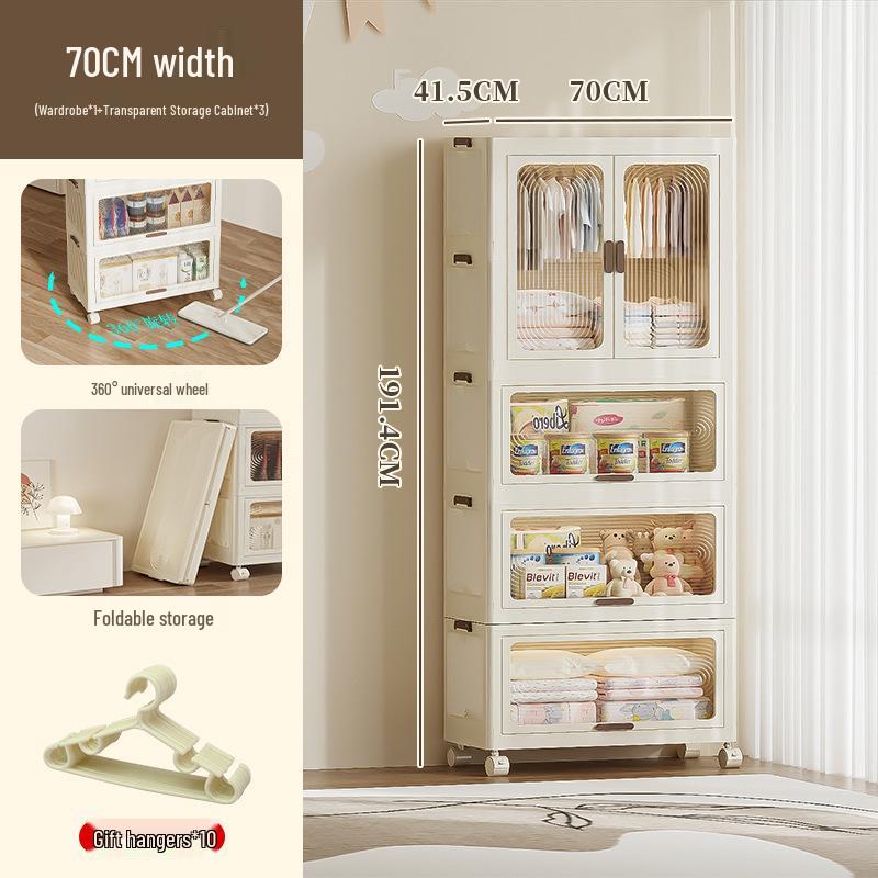 Children's Multi-layer Folding Wardrobe Storage Cabinet for Baby Clothes