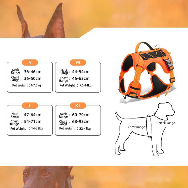 Pet Tactics Harness Multi Functional Nylon Reflective Dog Adjustable No Pull Comfortable Control Dog Chest Harness Pet Supplies