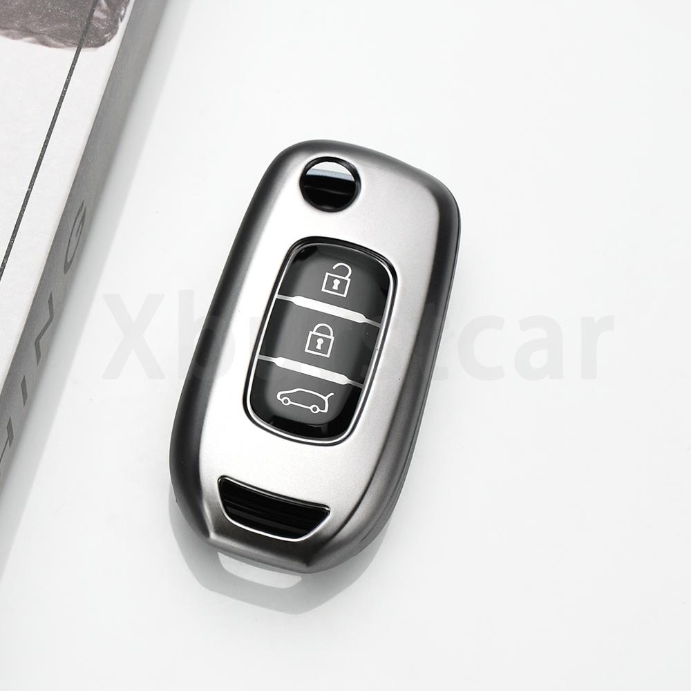 For Renault Gt Line Sandero Stepway Logan Clio5 Arkana Kadjar Captur Megane 2/3 Buttons Gun Grey Tpu Car Key Case Fob Cover