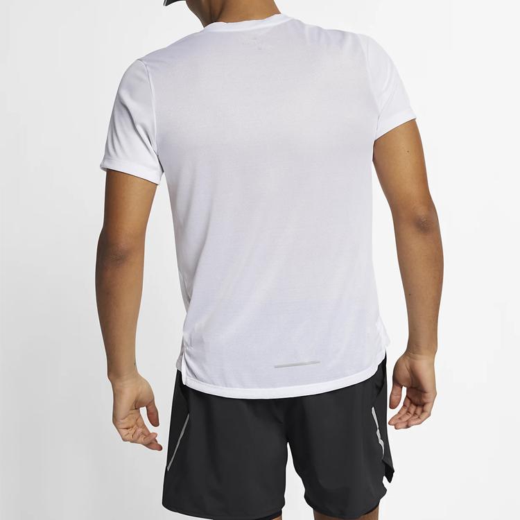 Nike Dri-Fit Miler Running Quick-Dry Crew Neck T-Shirt Men Tops White AJ7566-100