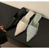 Design Elegante Moda Estiva Tacchi Medi Sottili Pantofole da Donna Mules Eleganti a Punta Scarpe