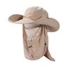 Summer Bucket Hat, Breathable Quick-Dry Fisherman Hat with Detachable Face Neck Guard, Adjustable Drawstring Sun Protection Hat for Outdoor Gardening
