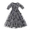 2025 Women's Plus Size Evening Banquet Dress - Slimming, Elegant, and Versatile Printed Design