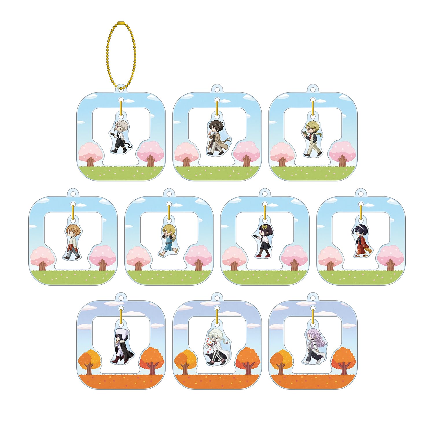 

Bungo Stray Dogs Trading Chibi Toko Swaying Acrylic Keychains ver.A Box of 10