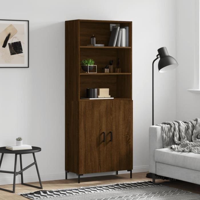 VidaXL Highboard Brown Oak 69.5x34x180 Cm Engineered Wood 3189260