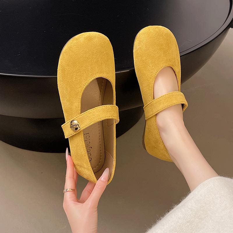 Retro Round Head Flat Bottom Shallow Mouth Single Shoes Women's 2025 New Spring and Autumn Skirt Mary Jane Shoes