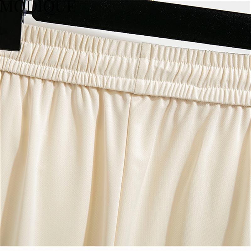 MODIQUE Jaro Léto Nadměrná velikost Nové Ženy Volné Ležérní Bavlna Rovné Dlouhé Kalhoty Tepláky Dámské Všestranné Základy Široké nohavice Délka ke kotníkům