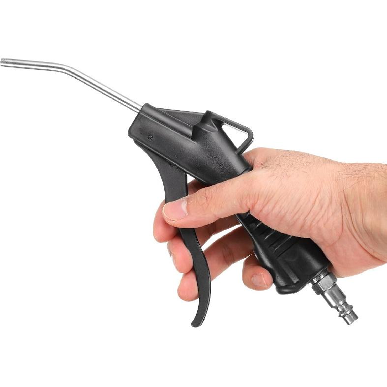 HARFINGTON 2pcs Air Blow Gun High Flow Air Compressor Blow Gun with 1/4" NPT Male Air Plug and Angled Bent for Industrial Household Air Tools