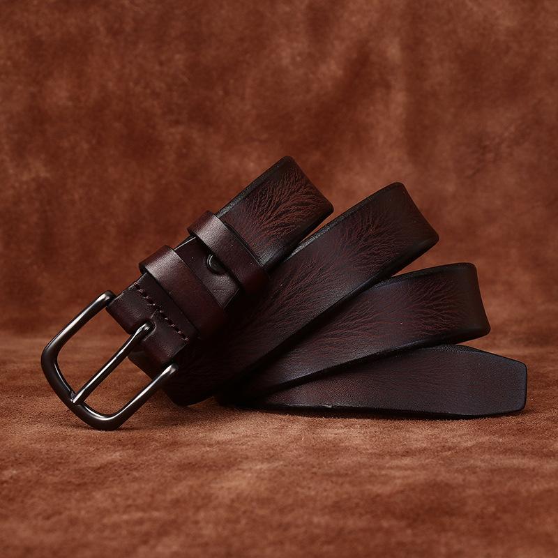 

2,8 см модный тренд ретро вогнутый кожаный ремень женский первый слой коровьей кожи повседневный ремень с пряжкой для джинсов женщин 90cm