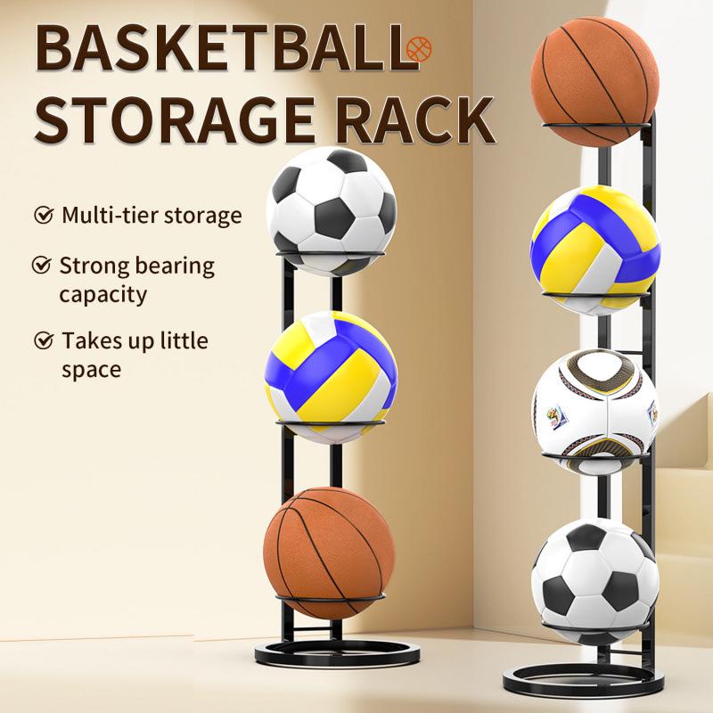 Multi-Function Ball Rack: Basketball, Football & Volleyball Storage for Kids' Rooms