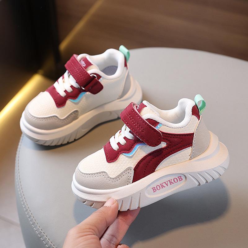 

Детские спортивные кроссовки Color Block - Дышащая кожаная вставка, детские кроссовки для бега на весну/осень (унисекс). Size 21-25, set of 5 pairs красный