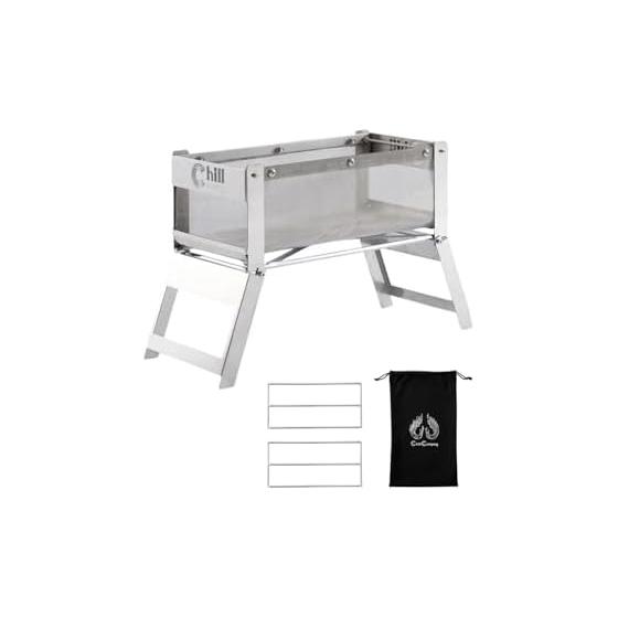 ChillCamping ChillCube Стойка для костра Стойка для костра Складная Компактная Нержавеющая сталь Легкая Тренога для кемпинга в комплекте