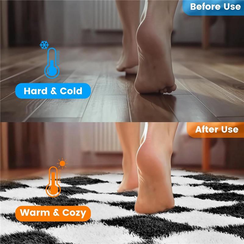Area Rugs for Bedroom, Upgrade Non-Slip Grey Fluffy Soft Shag Carpet, Indoor Floor Gray Fuzzy Shaggy Living Room Plush Rug for Kids Home Dorm Decor