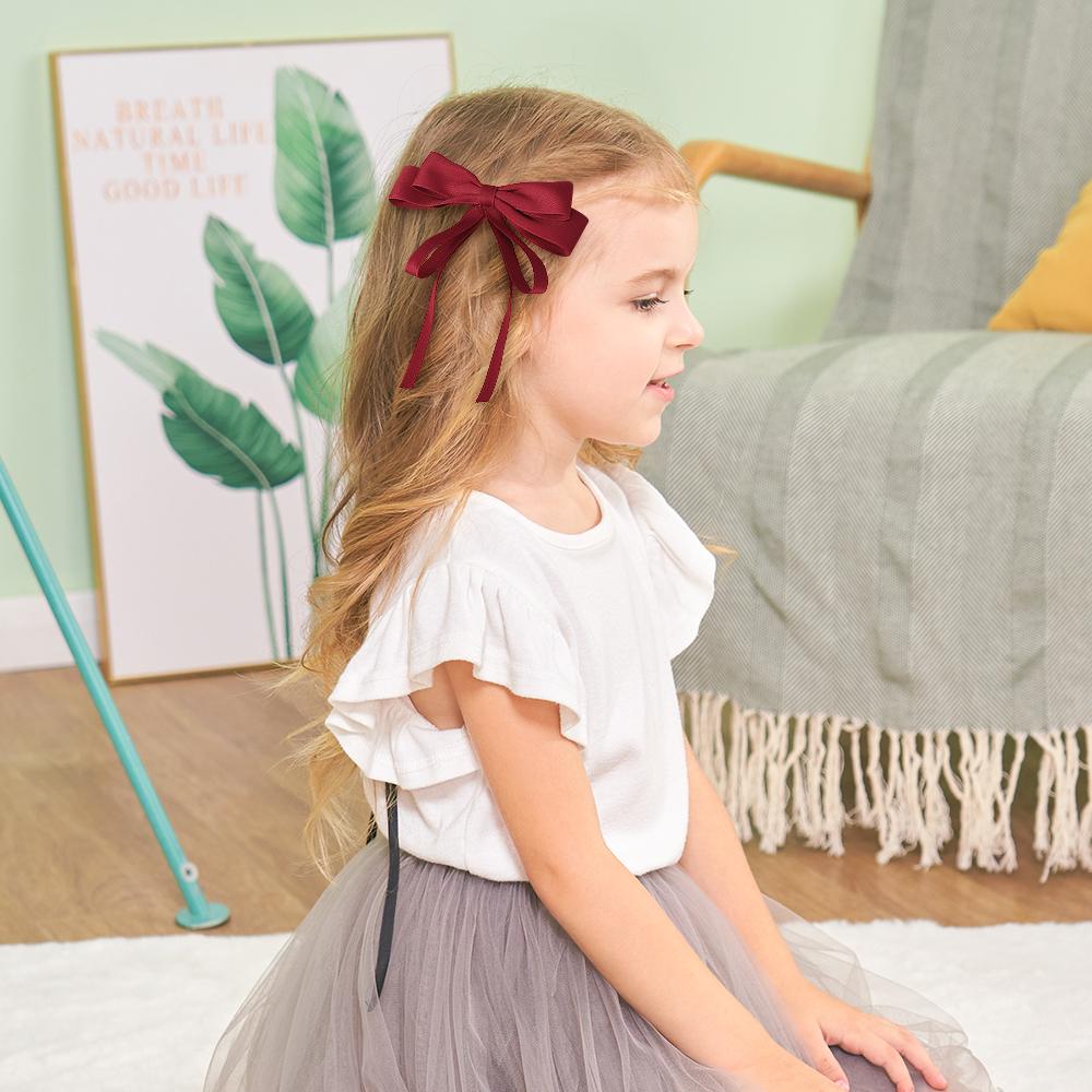 RAINBOW BOWS 1/2Pcs 4.3inch Double Layer Ribbon Bowknot Hair Clip Boutique Headwear Hairgripes Elegant Tassel Ponytail Hairclip